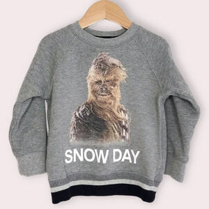 Baby Gap x Star Wars sweatshirt gray Chewbacca Snow Day‎ size 2 years